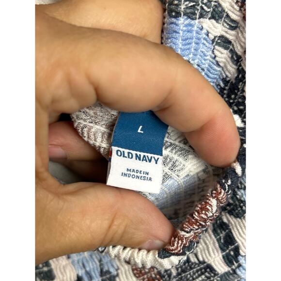 Old Navy Women’s Large Blue Floral Strapless Cotton Romper w/ Pockets NWT - Picture 3 of 5